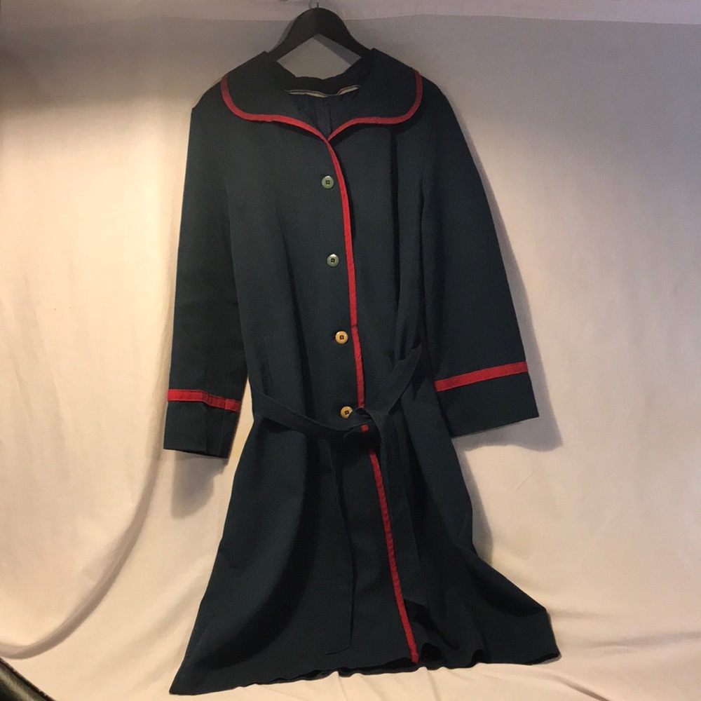 Vintage NPC Fashions Navy Blue Trench Coat